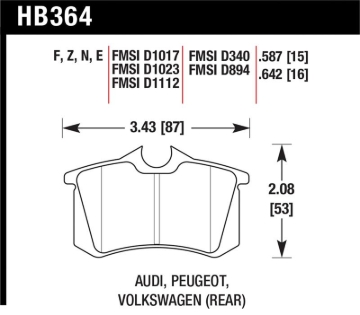 Picture of Hawk Performance HAWK HPS Brake Pad Sets - HB364F.642