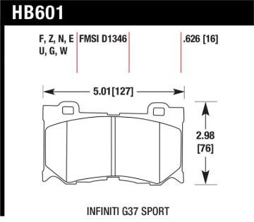 Picture of Hawk Performance HAWK HPS Brake Pad Sets - HB601F.626