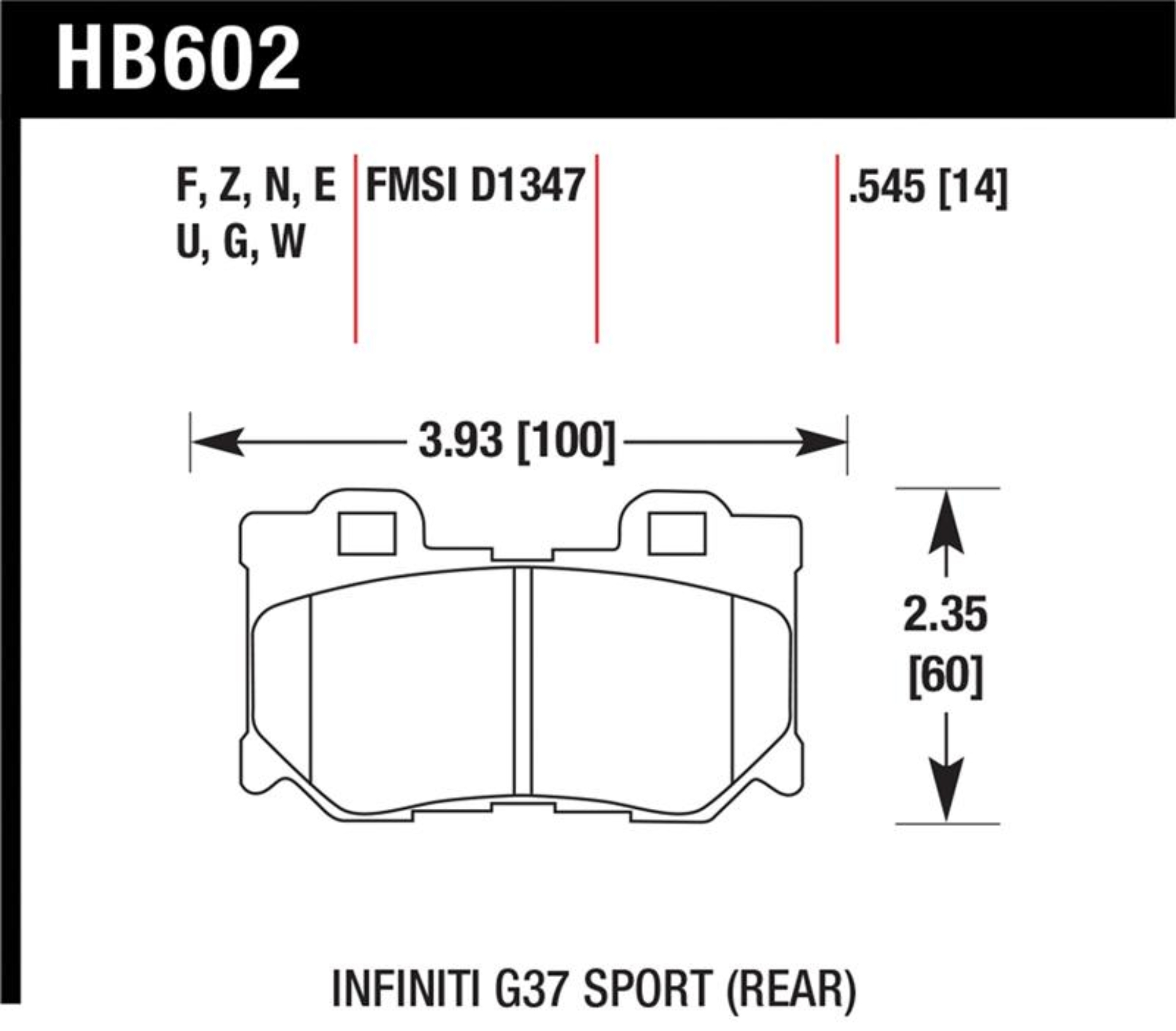 Picture of Hawk Performance HAWK Ceramic Brake Pad Sets Rear - HB602Z.545