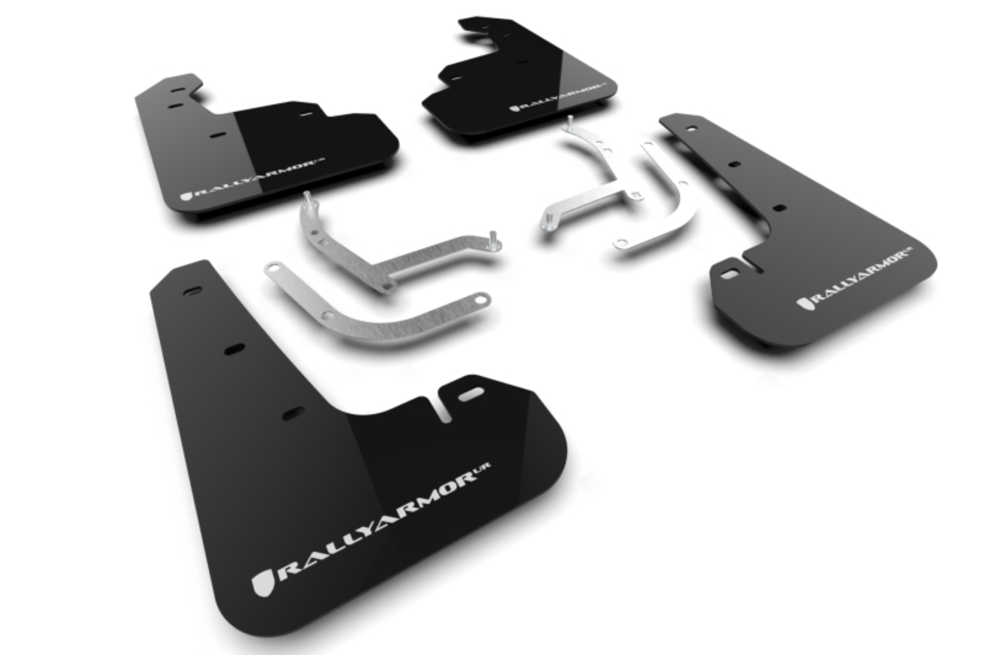 Picture of Rally Armor RAL UR Blk Flap/Wht Logo Mud Flaps - MF105-UR-BLK-WH