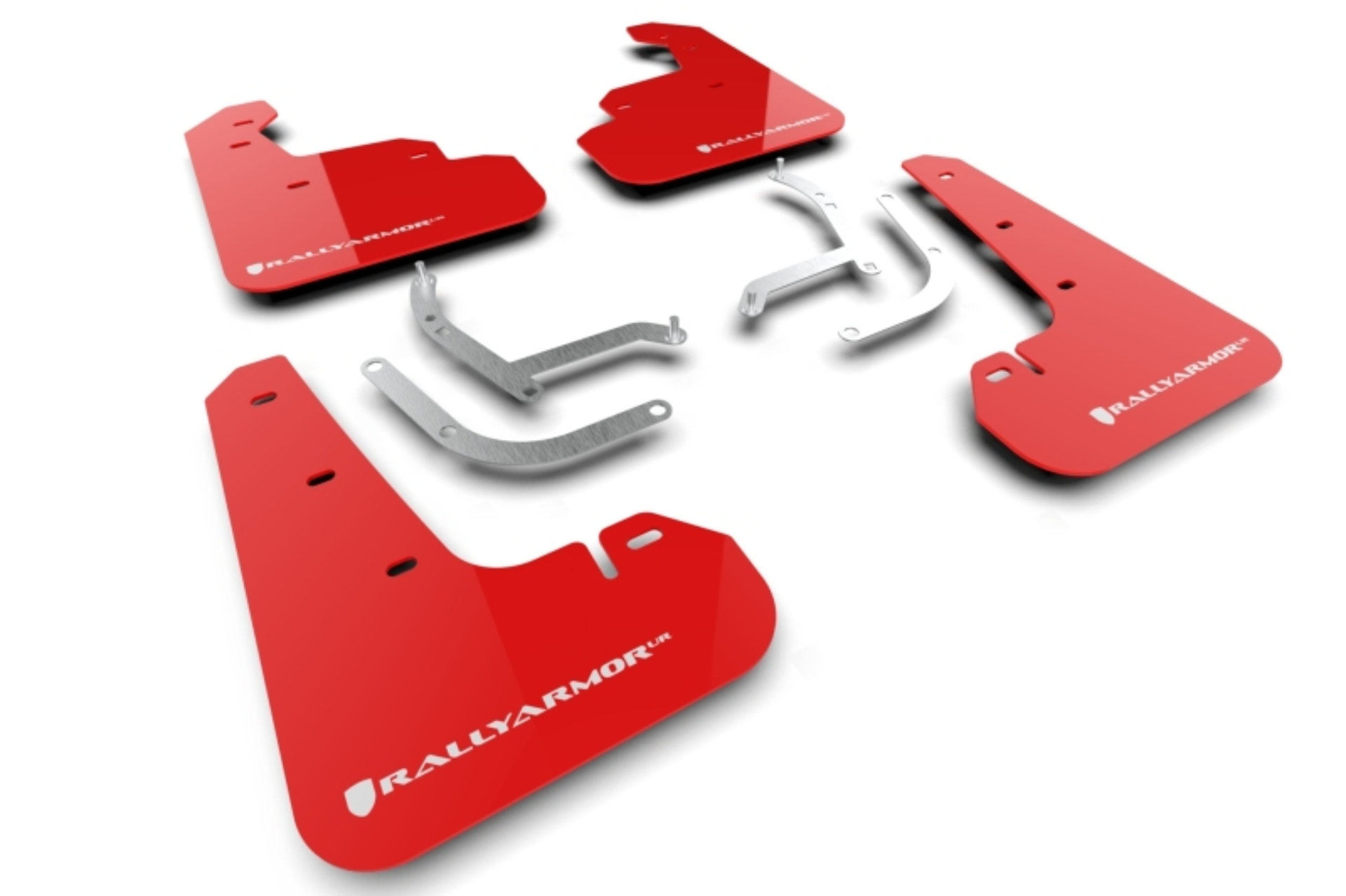 Picture of Rally Armor RAL UR Red Flap/Wht Logo Mud Flaps - MF105-UR-RD-WH