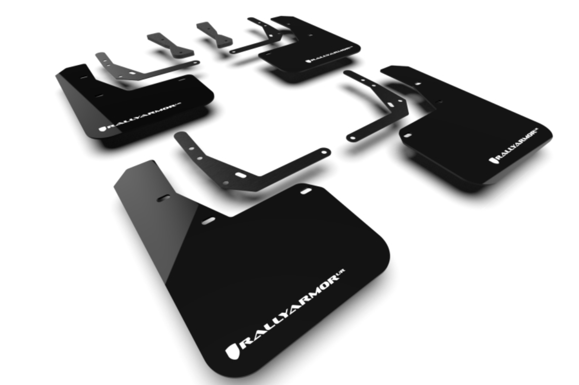 Picture of Rally Armor RAL UR Blk Flap/Wht Logo Mud Flaps - MF103-UR-BLK-WH
