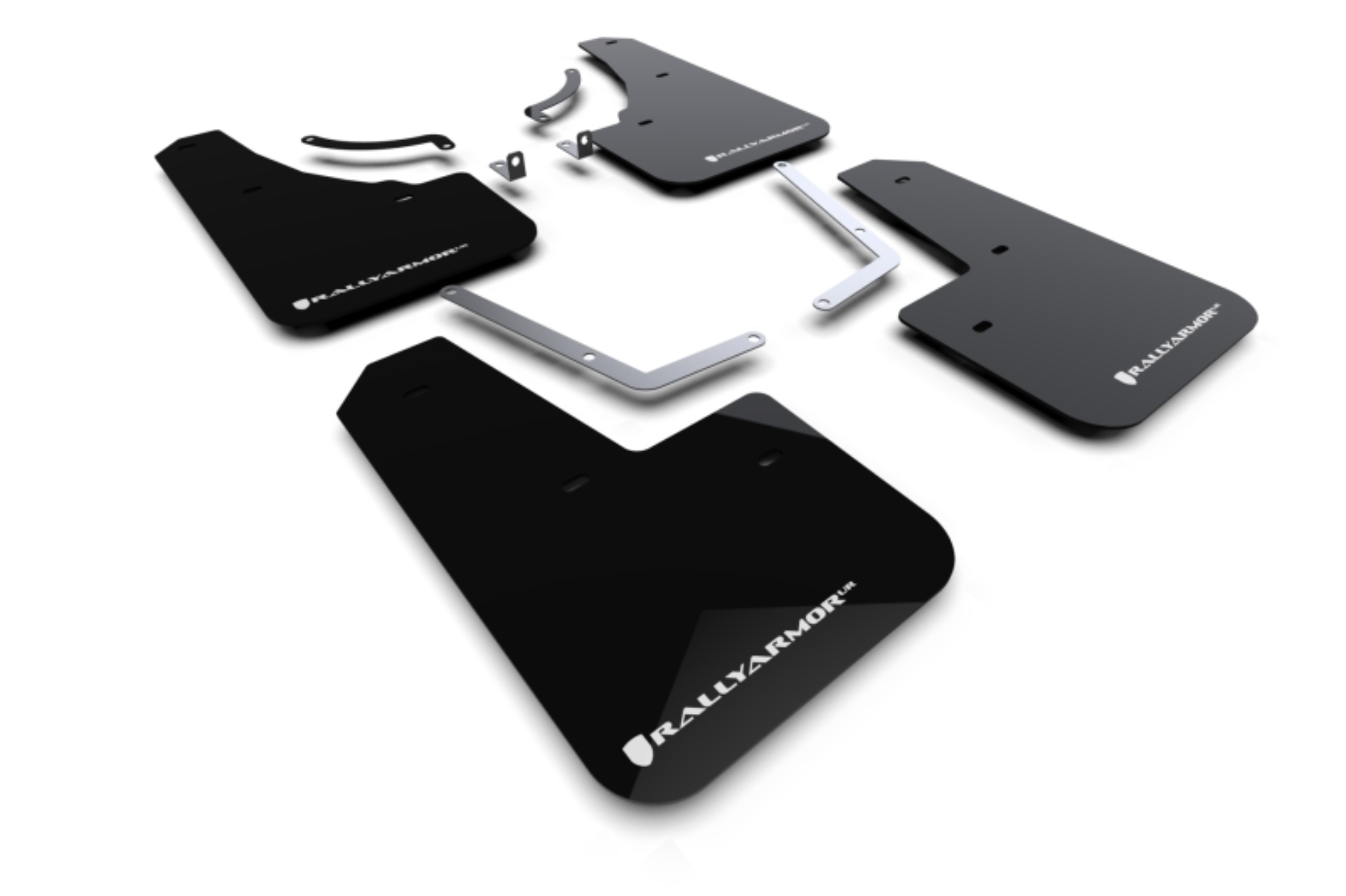 Picture of Rally Armor RAL UR Blk Flap/Wht Logo Mud Flaps - MF107-UR-BLK-WH