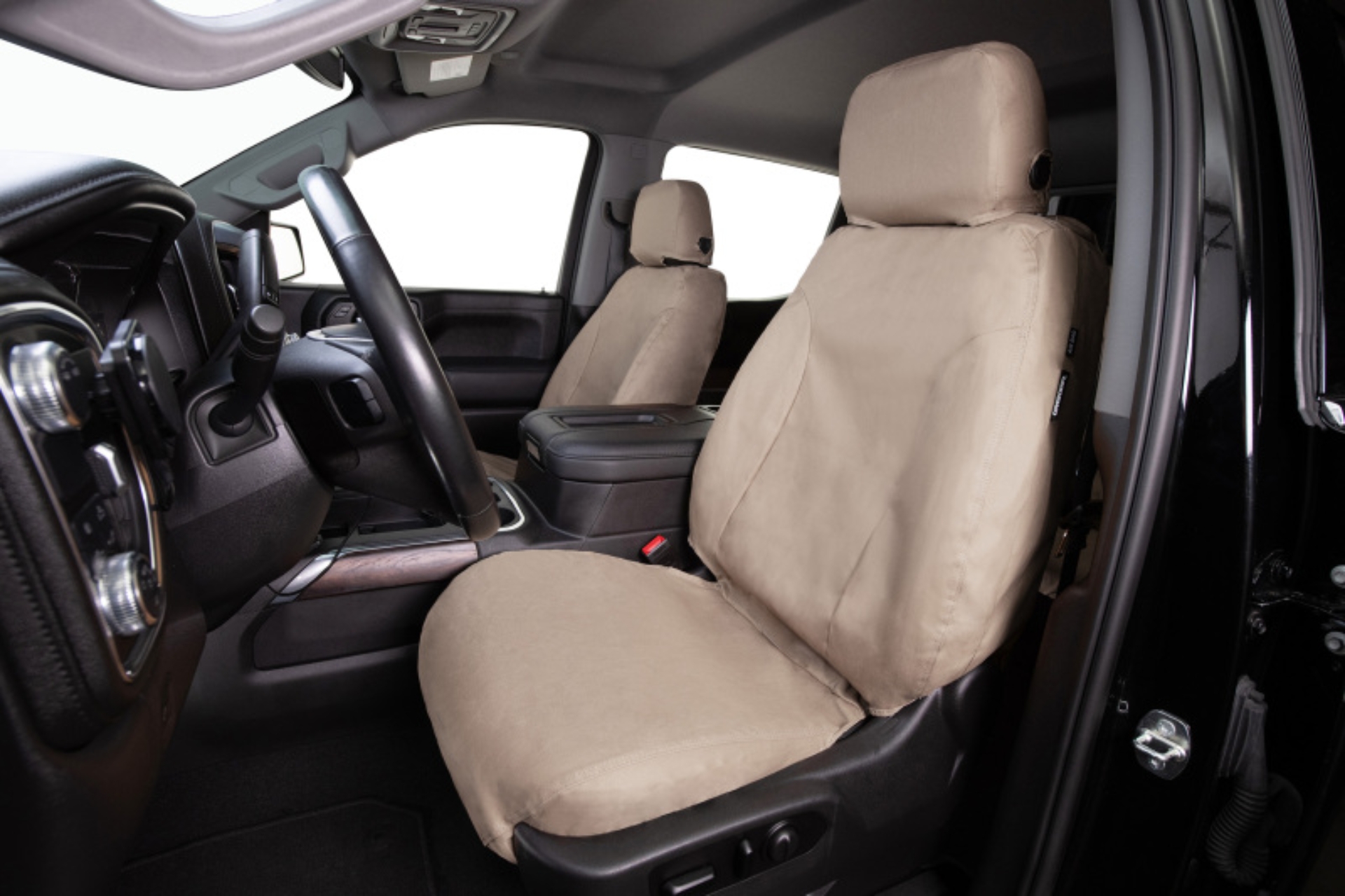 Picture of Covercraft 1998-02 Dodge Ram Polycotton SeatSaver Custom Front Row Seat Covers - Taupe