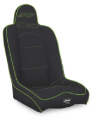 Picture of PRP Daily Driver High Back Suspension Seat- Black/Green Vinyl