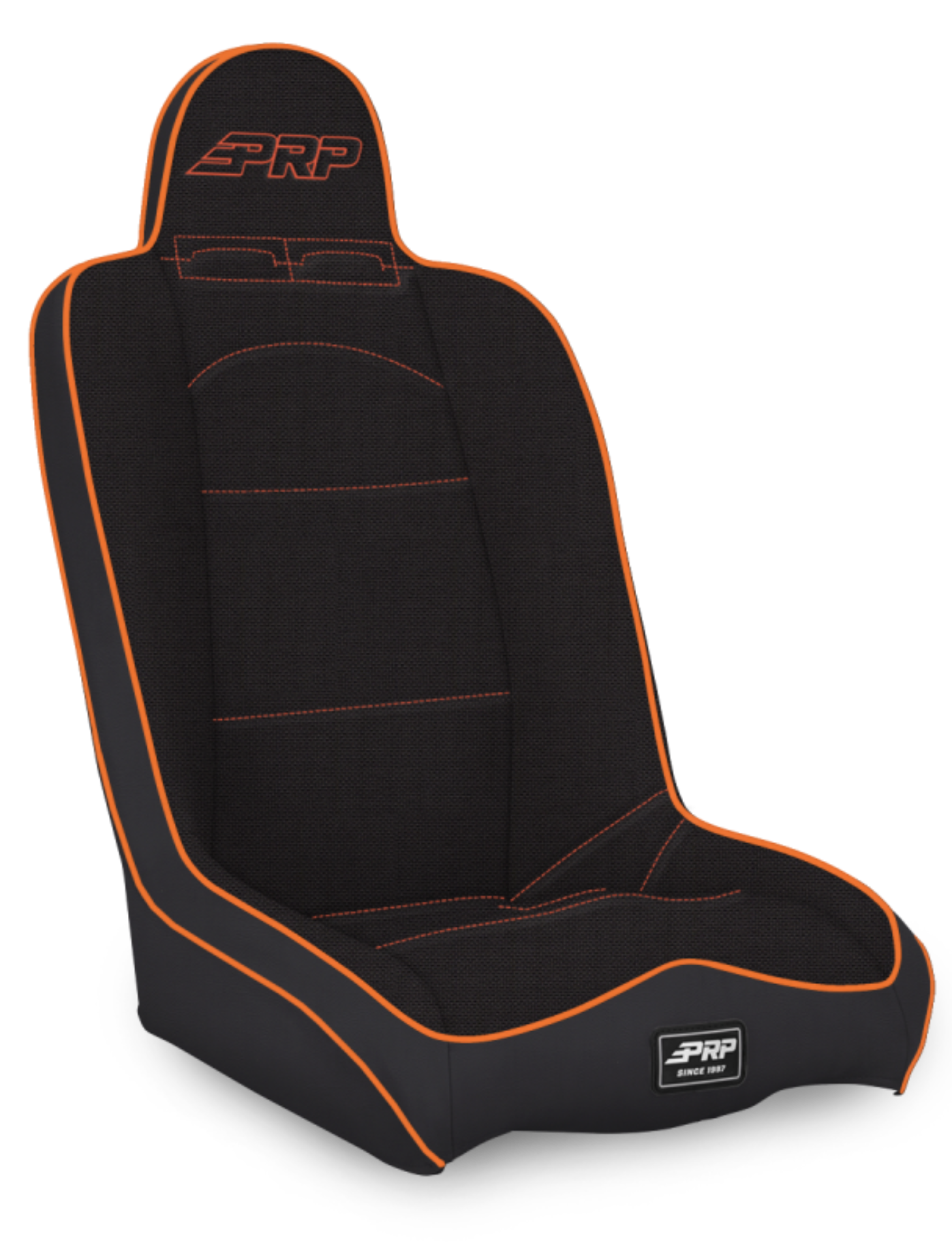 Picture of PRP Daily Driver High Back Suspension Seat- Black/Orange Tweed