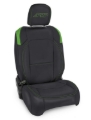 Picture of PRP Jeep Wrangler JL Front Seat Covers - 2 door- with Pocket Back (Pair) - Black/Green
