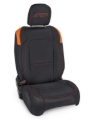 Picture of PRP Jeep Wrangler JL Front Seat Covers - 2 door- with Molle Back (Pair) - Black/Orange