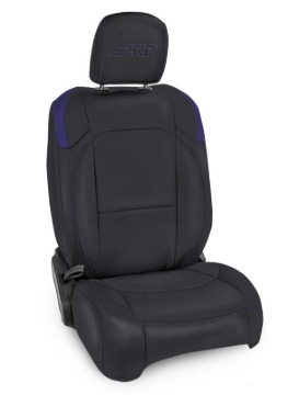 Picture of PRP Jeep Wrangler JL Front Seat Covers Jeep Gladiator JT- with Pocket Back (Pair) - Black/Purple