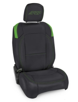 Picture of PRP Jeep Wrangler JL Front Seat Covers Jeep Gladiator JT- with Molle Back (Pair) - Black/Green
