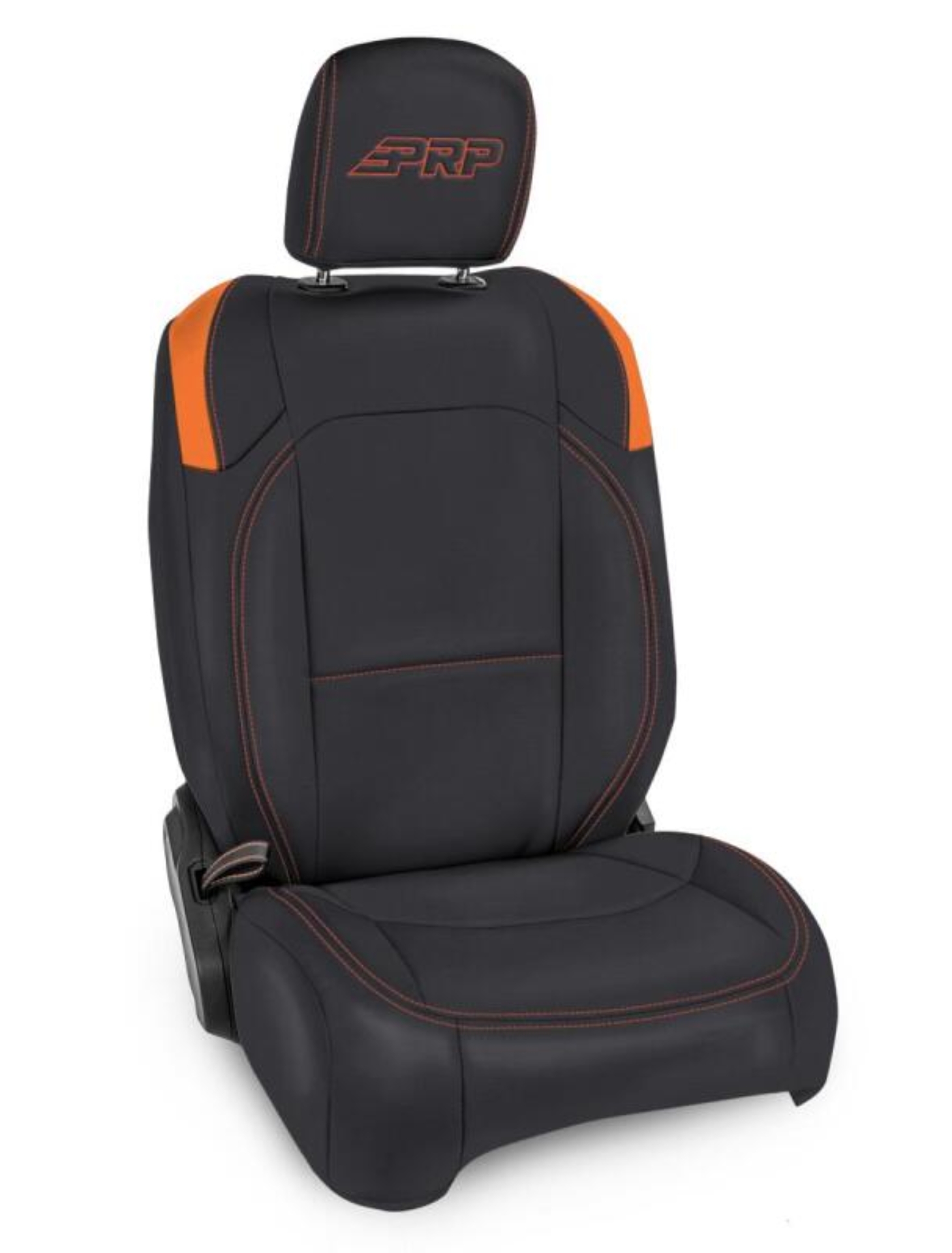 Picture of PRP Jeep Wrangler JL Front Seat Covers Jeep Gladiator JT- with Molle Back (Pair) - Black/Orange
