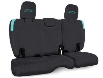Picture of PRP Jeep Wrangler JL Rear Bench CoversU - 4 door with no armrest - Black/Teal