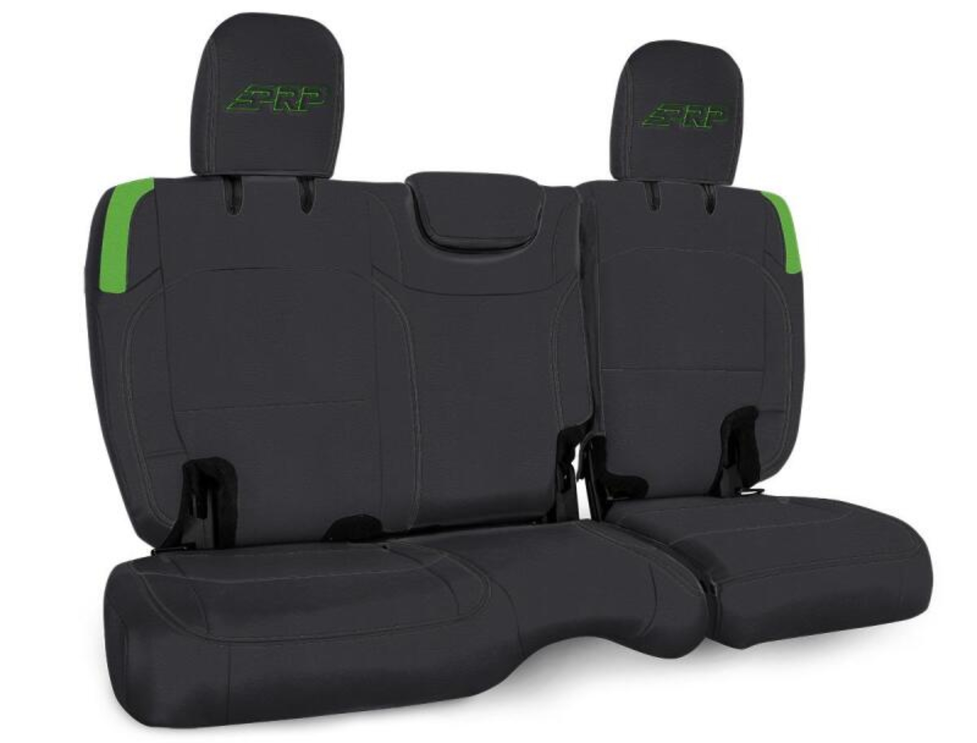 Picture of PRP Jeep Wrangler JL Rear Bench Covers - 2 door - Black/Green