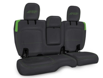 Picture of PRP Jeep Wrangler JL Rear Bench CoversU - 4 door with Armrest - Black/Green