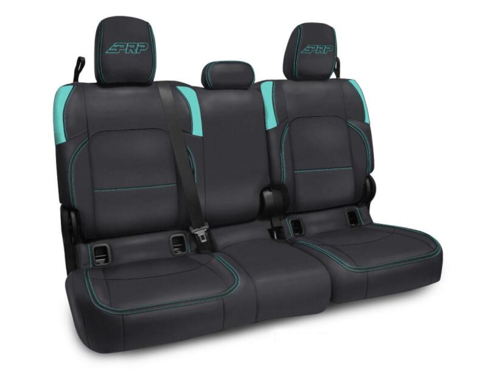 Picture of PRP Jeep Wrangler JT Rear Bench Covers - with no Armrest - Black/Teal