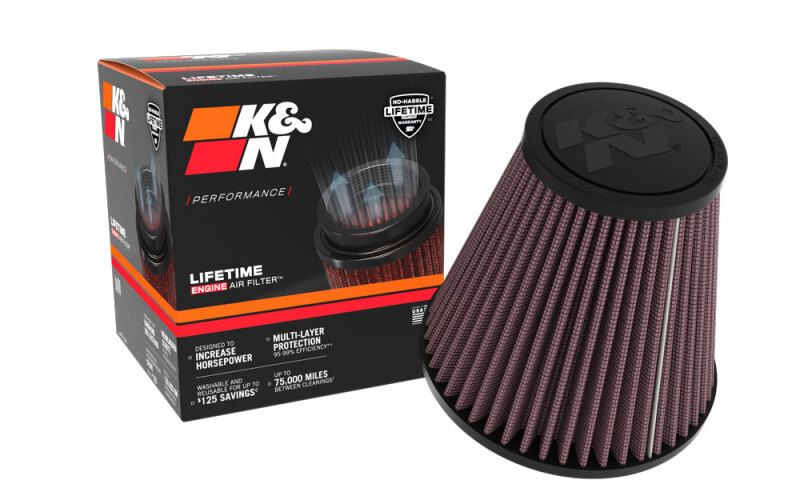 Picture of K&N Universal Clamp-On Air Filter 6in Base x 3.5in Top x 6.3125in H