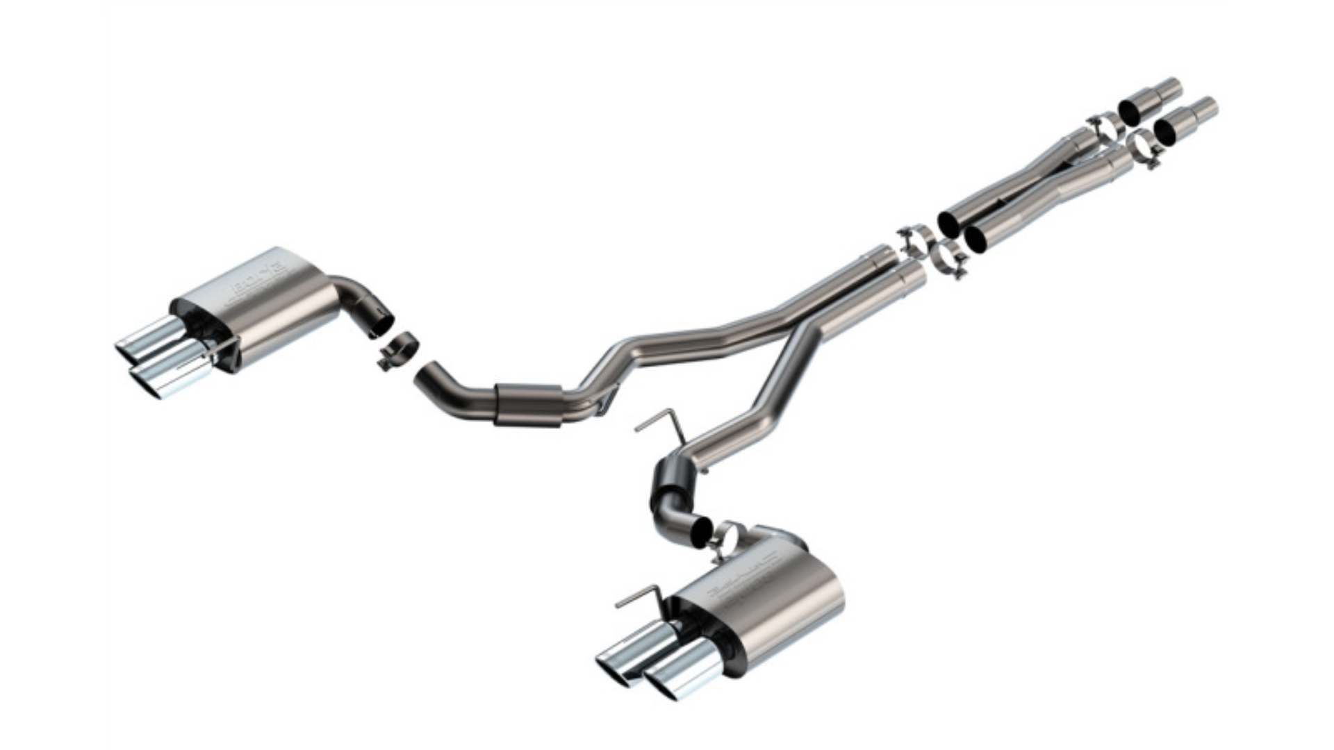 Picture of Borla 2024 Ford Mustang GT 5.0L V8 3 in S-Type Catback Non-Active Exhaust- Chrome Quad Tip