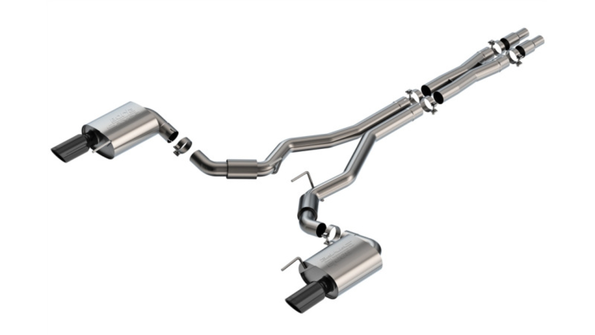 Picture of Borla 2024 Ford Mustang GT 5.0L V8 w/o Active Exhaust S-Type Cat-Back Exhaust System - Black Chrome