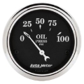Picture of Autometer 2 1/16in 100PSI Old Tyme Black Electric Oil Pressure Gauge