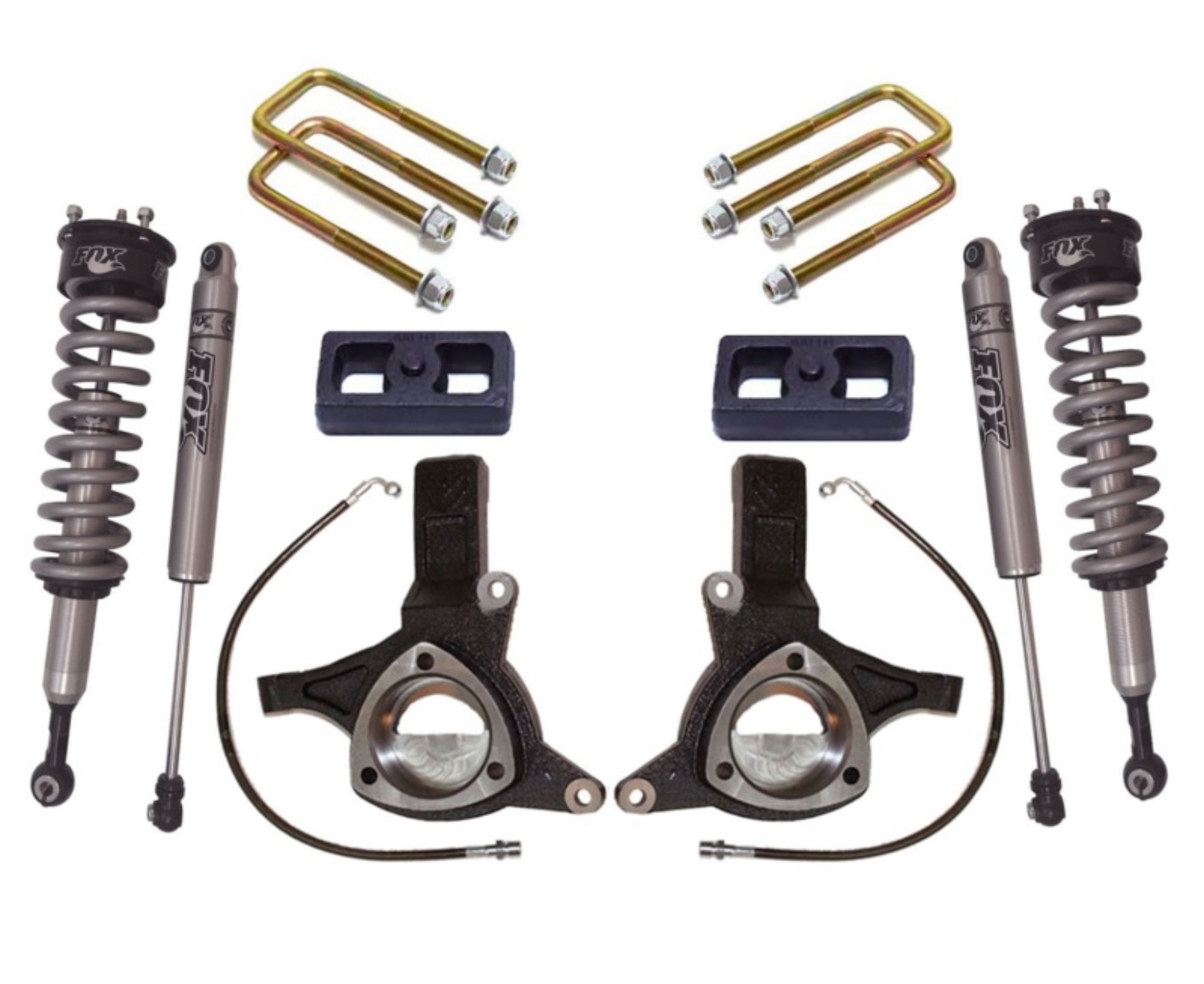 Picture of MaxTrac 07-16 GM C1500 2WD w/Cast Steel Susp. 6in/3in Spindle Lift Kit w/FOX Shocks