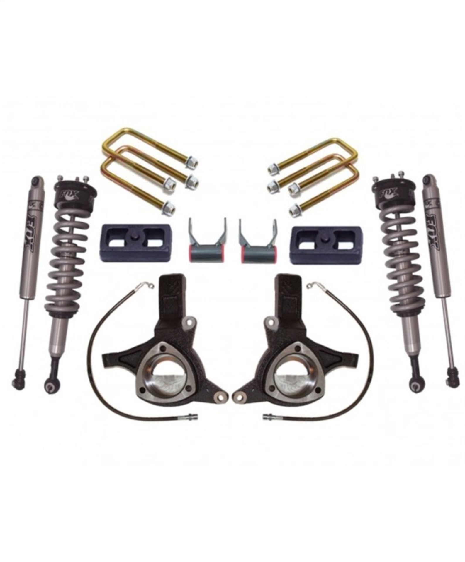 Picture of MaxTrac 07-16 GM C1500 2WD w/Cast Steel Susp. 7in/4in MaxPro Elite Spindle Lift Kit w/FOX Shocks