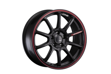 Picture of SSR GTV05 5x100 18x8.0 Offset 38 Flat Black w/ Red Line