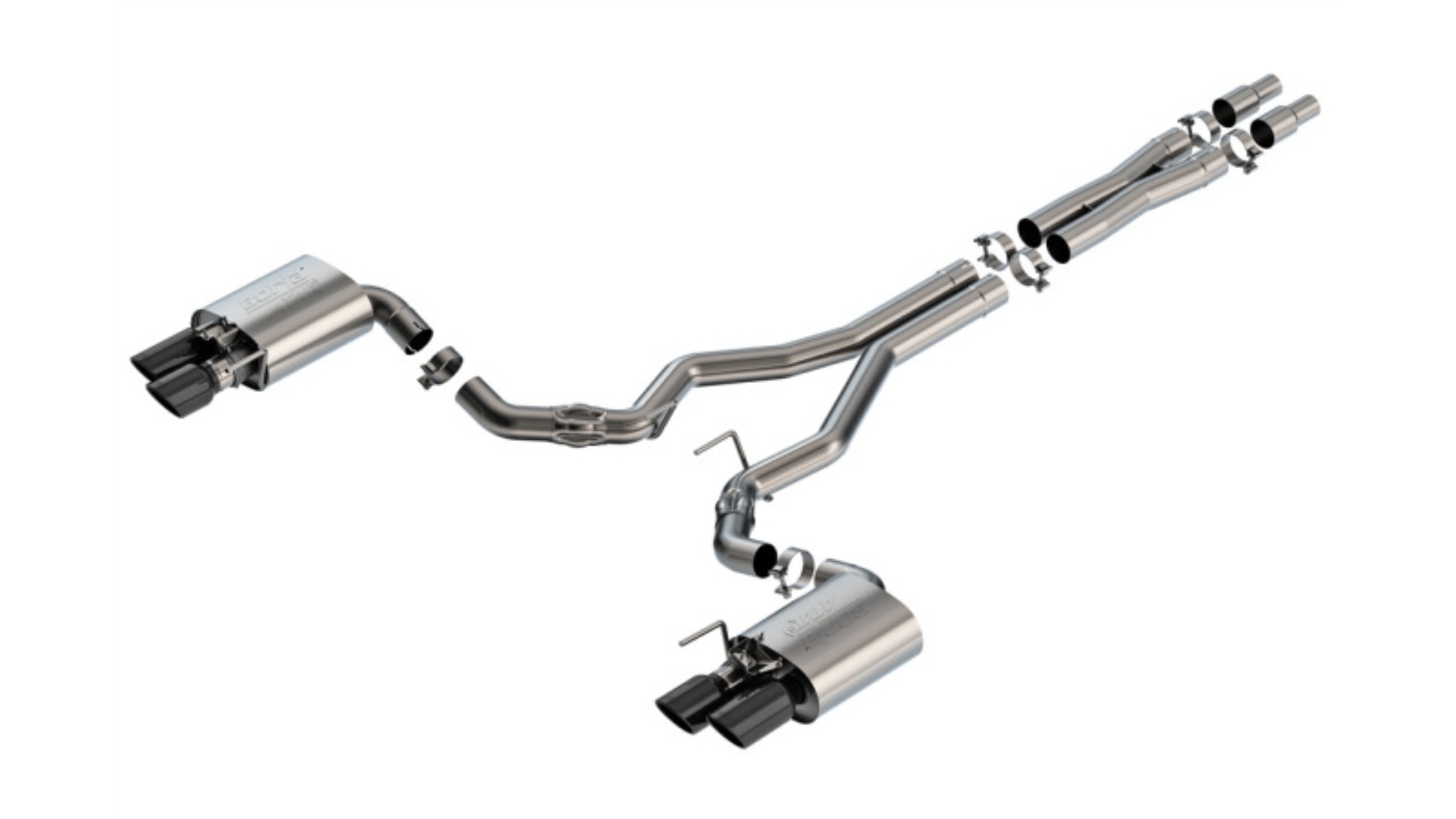 Picture of Borla 2024 Ford Mustang GT 5.0L V8 w/ Active Exhaust ATAK Cat-Back Exhaust System - Black Chrome