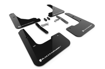 Picture of Rally Armor 24-26 Tesla Model 3 Highland Black UR Mud Flap White Logo