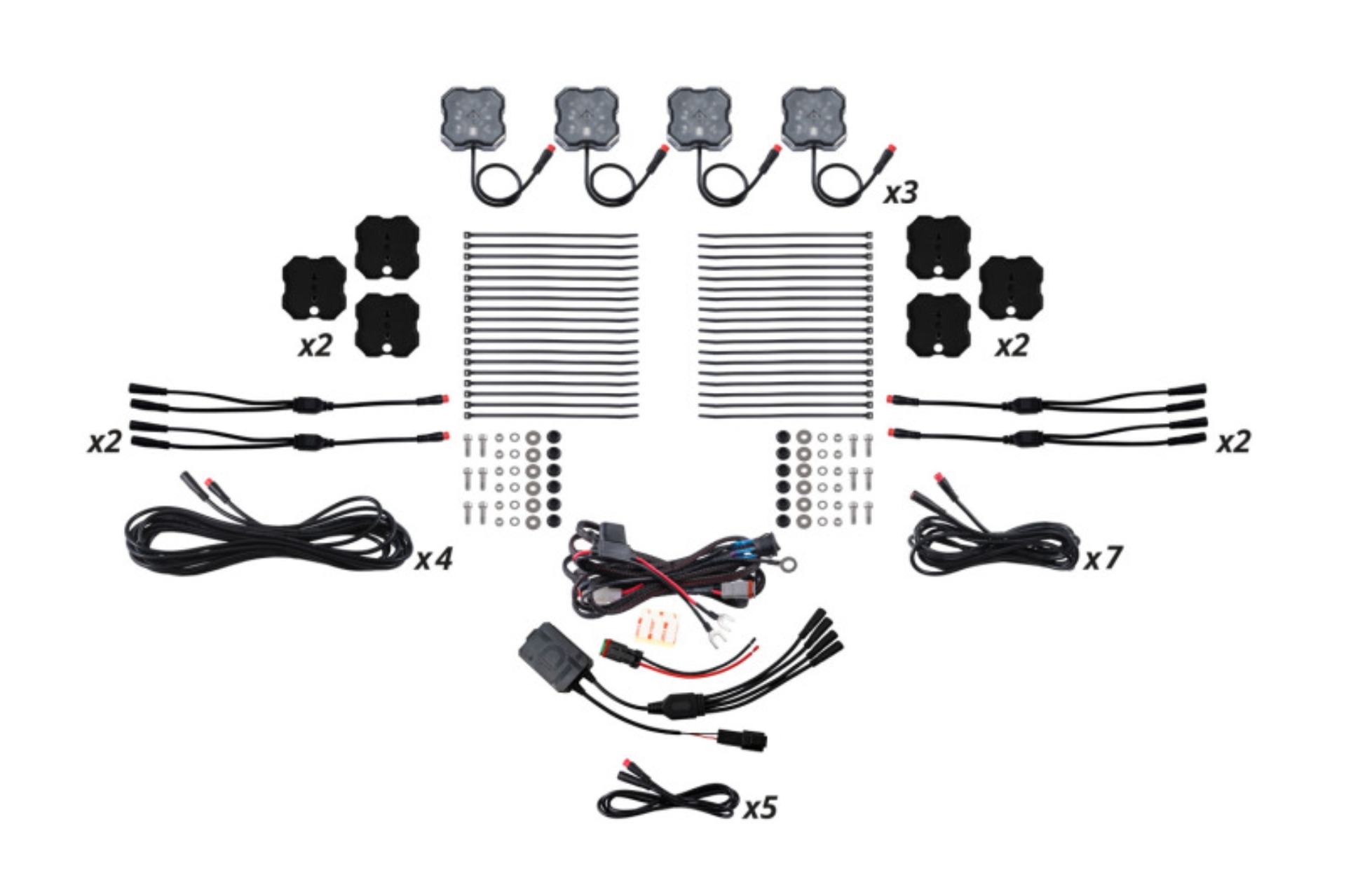 Picture of Diode Dynamics RGBW Rock Light Installer Magnet Mount Kit w/Controller (12-pack)