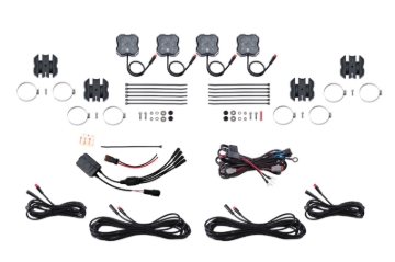 Picture of Diode Dynamics Stage Series SXS Rock Light Installer Kit - RGBW M8 w/Controller (4-pack)