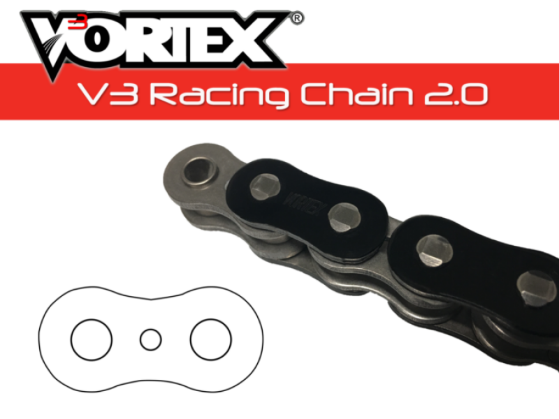 Picture of Vortex Racing V3 2.0 Chain 520MX3-112- Black