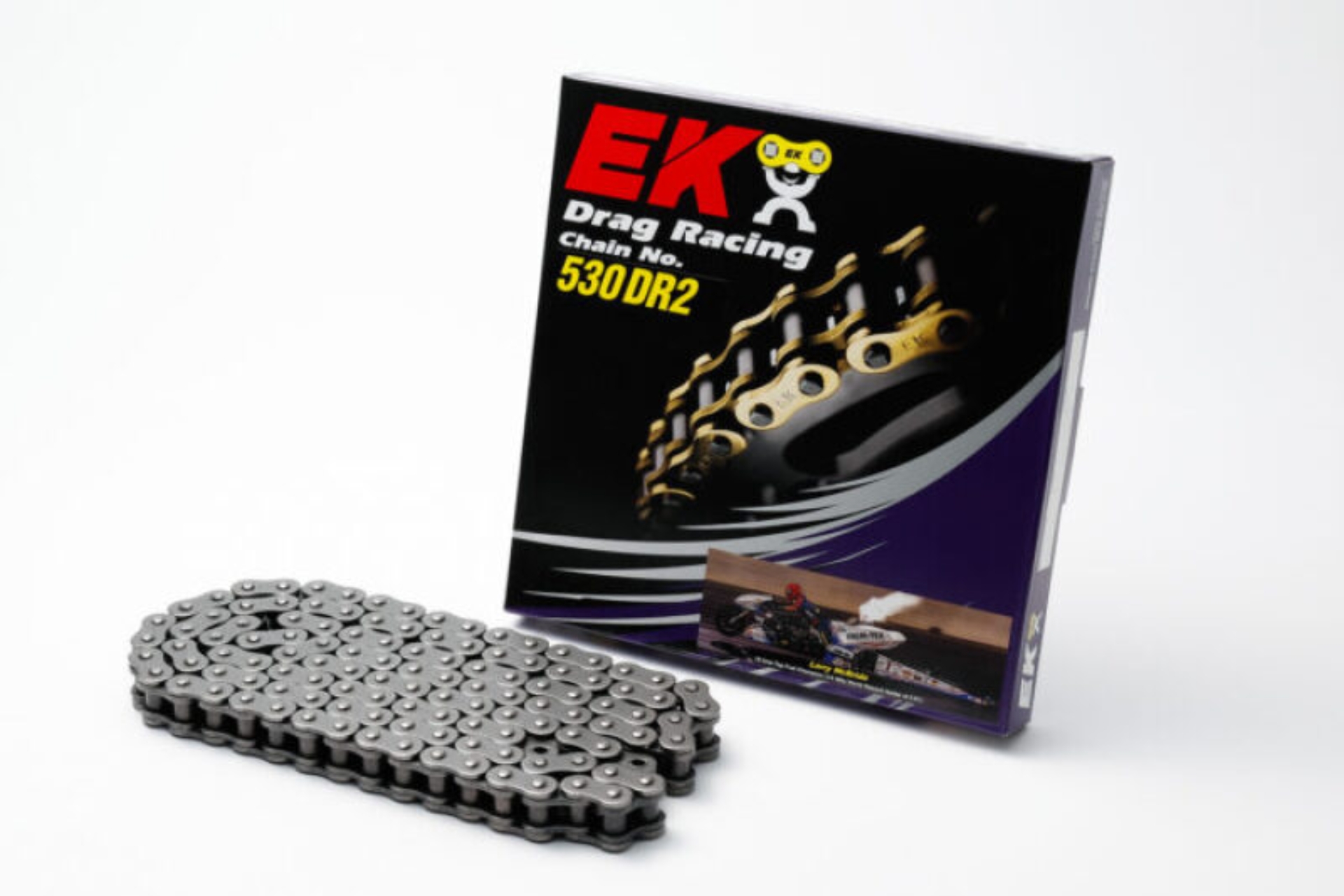 Picture of Vortex Racing EK 530 DRZ2 MAX HP 350 Clip Master Semi Press 140 Links- Chrome
