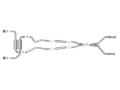 Picture of aFe 14-15 Infiniti Q50 V6 3.7L Takeda 2-1/2in 304 SS Cat-Back Exhaust System w/ Blue Flame Tips