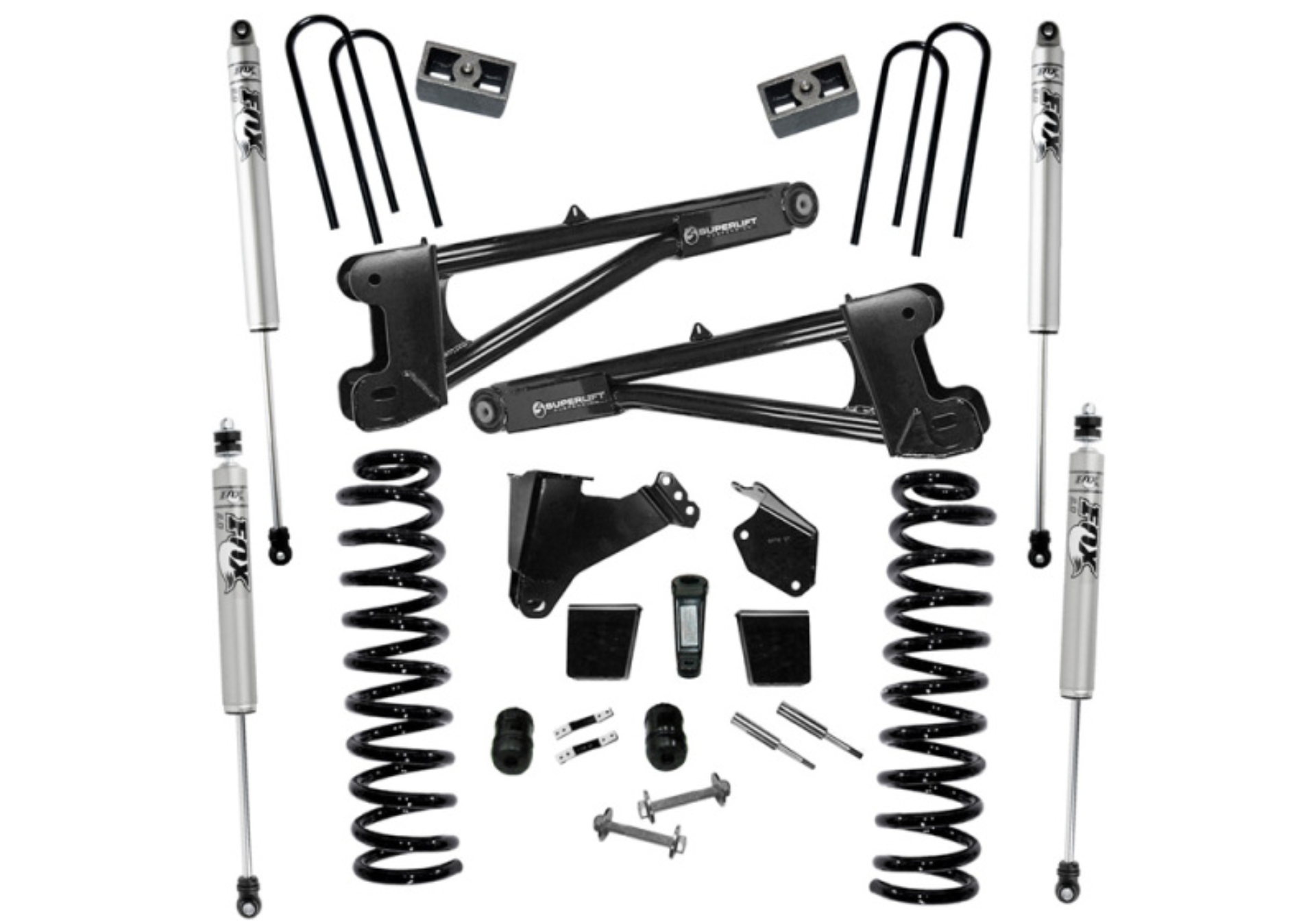 Picture of Superlift 05-07 Ford F-250 SuperDuty 4WD Diesel 6in Lift Kit w/ Repl Radius Arms/Fox 2.0 Shocks