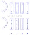 Picture of King Engine Bearings Chrysler 2.7L (Size +1.0mm) Main Bearing Set