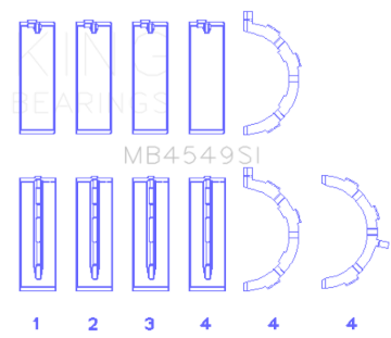Picture of King Engine Bearings Ford Ecoboost 3.5L V6 (Size +0.50mm) Main Bearing Set