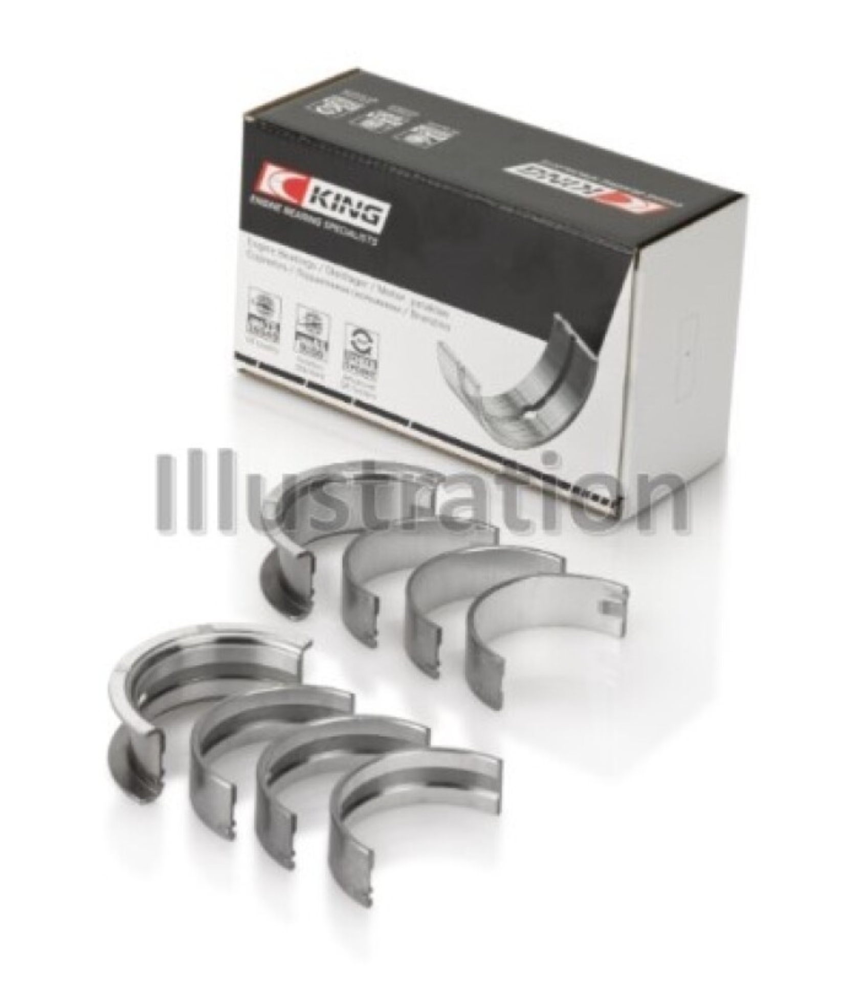 Picture of King Engine Bearings Subaru Justy 1987-1990 (Size +0.50mm) Main Bearing Set