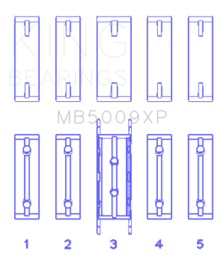 Picture of King Engine Bearings Ford Fiesta 1.25I (ZETec/Ecoboost 1.6) (Size +0.50mm) Main Bearing Set