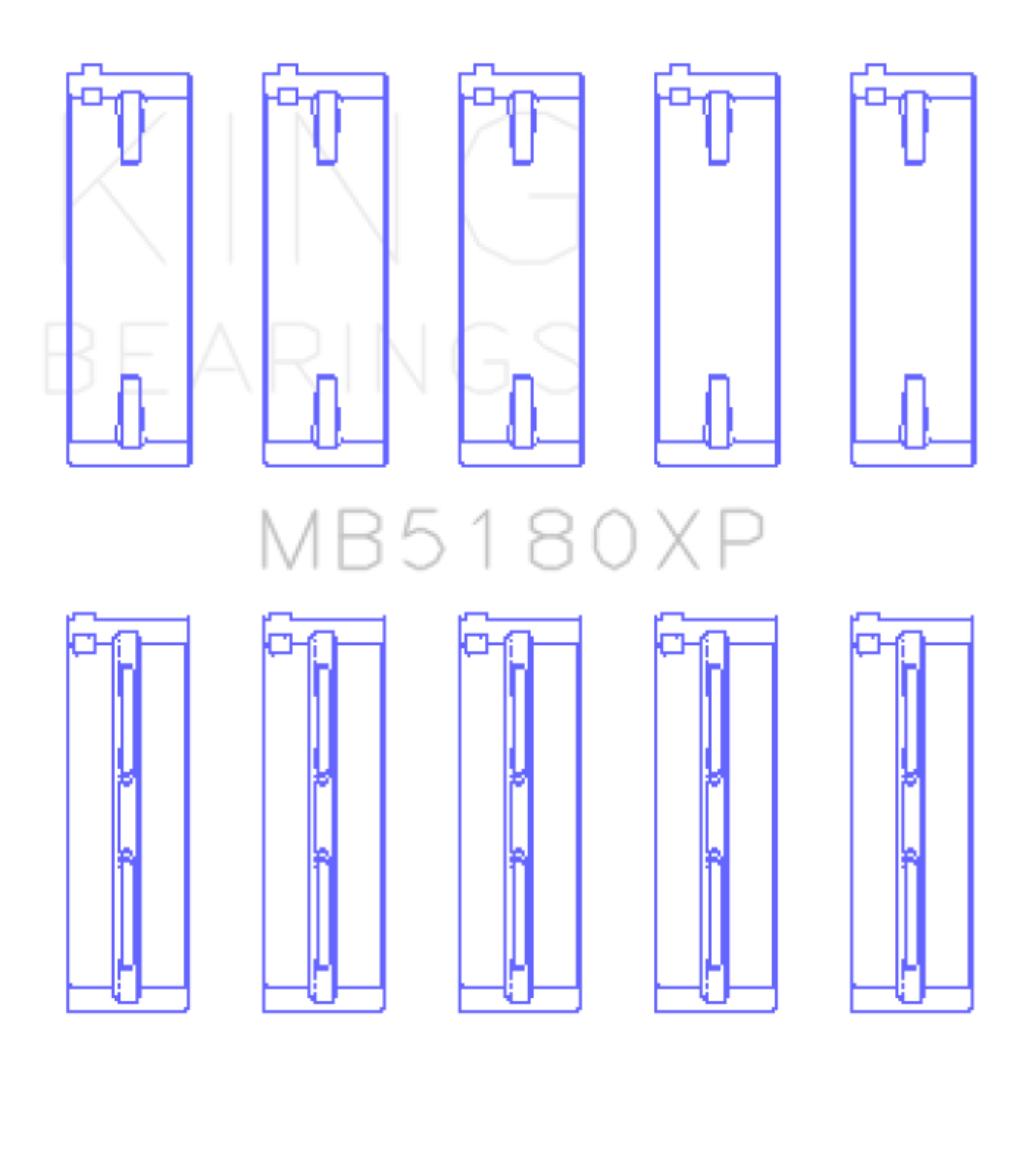 Picture of King Engine Bearings Renault R9/R11 (Size +0.50mm) Main Bearing Set