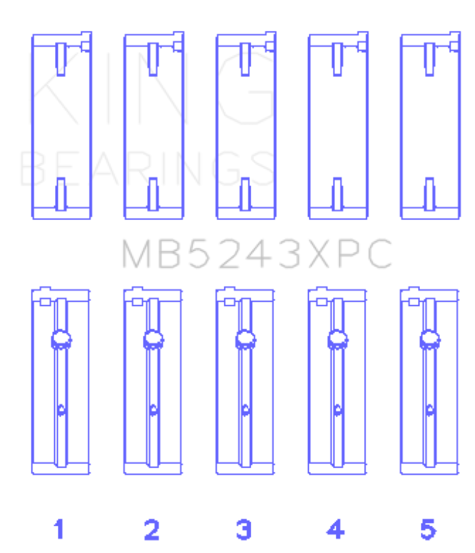 Picture of King Engine Bearings Nissan Sr20DE (Size +0.25mm) Main Bearing Set
