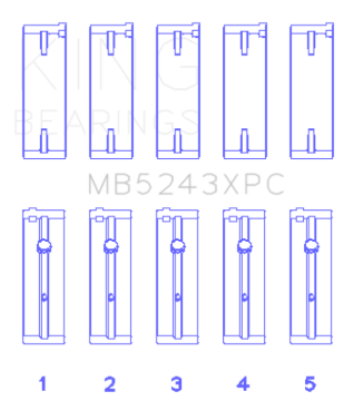 Picture of King Engine Bearings Nissan Sr20DE (Size +0.25mm) Main Bearing Set