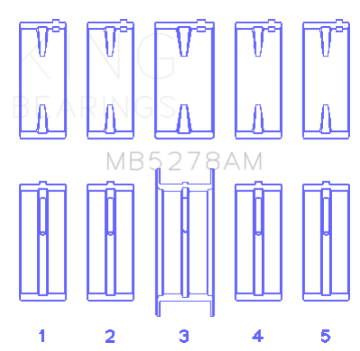 Picture of King Engine Bearings Ford 140Ci /2.3Liter/L4 (Size +0.25mm) Main Bearing Set