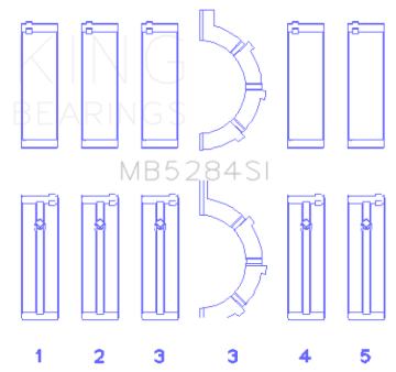 Picture of King Engine Bearings Chrysler/Jeep 287Ci 4.7L (Size +0.25mm) Main Bearing Set