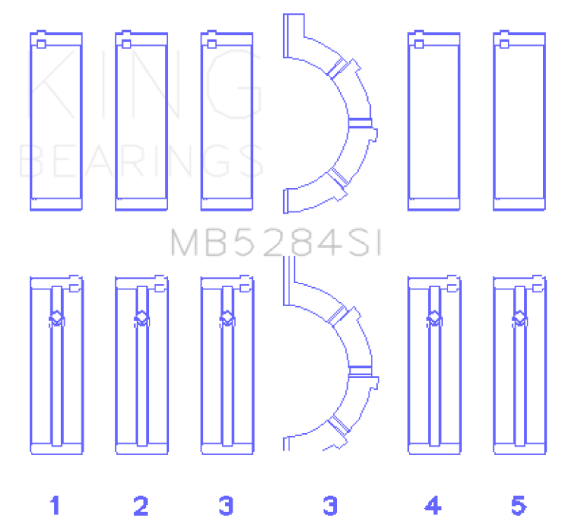 Picture of King Engine Bearings Chrysler/Jeep 287Ci 4.7L (Size +1.0mm) Main Bearing Set