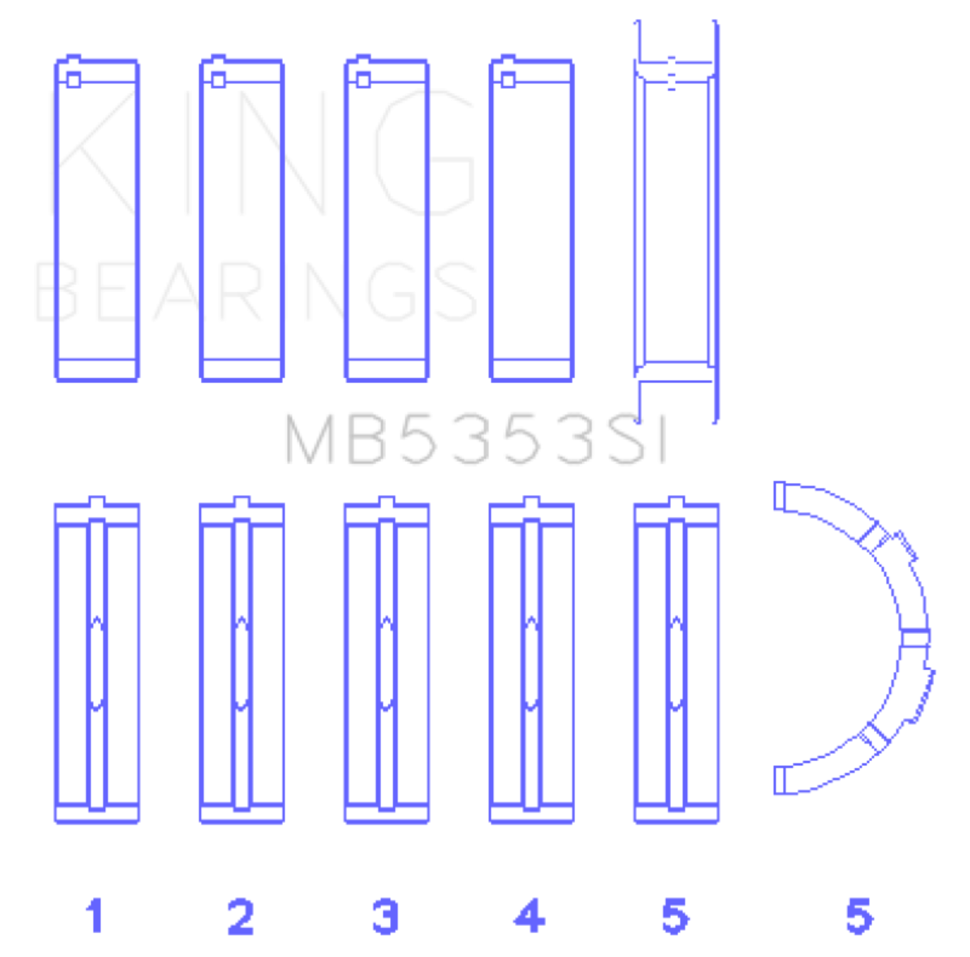 Picture of King Engine Bearings Ford 281 4.6L Sohc 16V (Size +0.75mm) Main Bearing Set