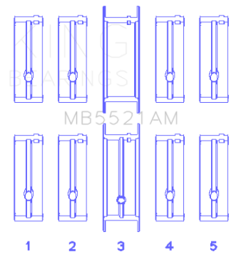 Picture of King Engine Bearings Chrysler 2.2 (Size +0.75mm) Main Bearing Set