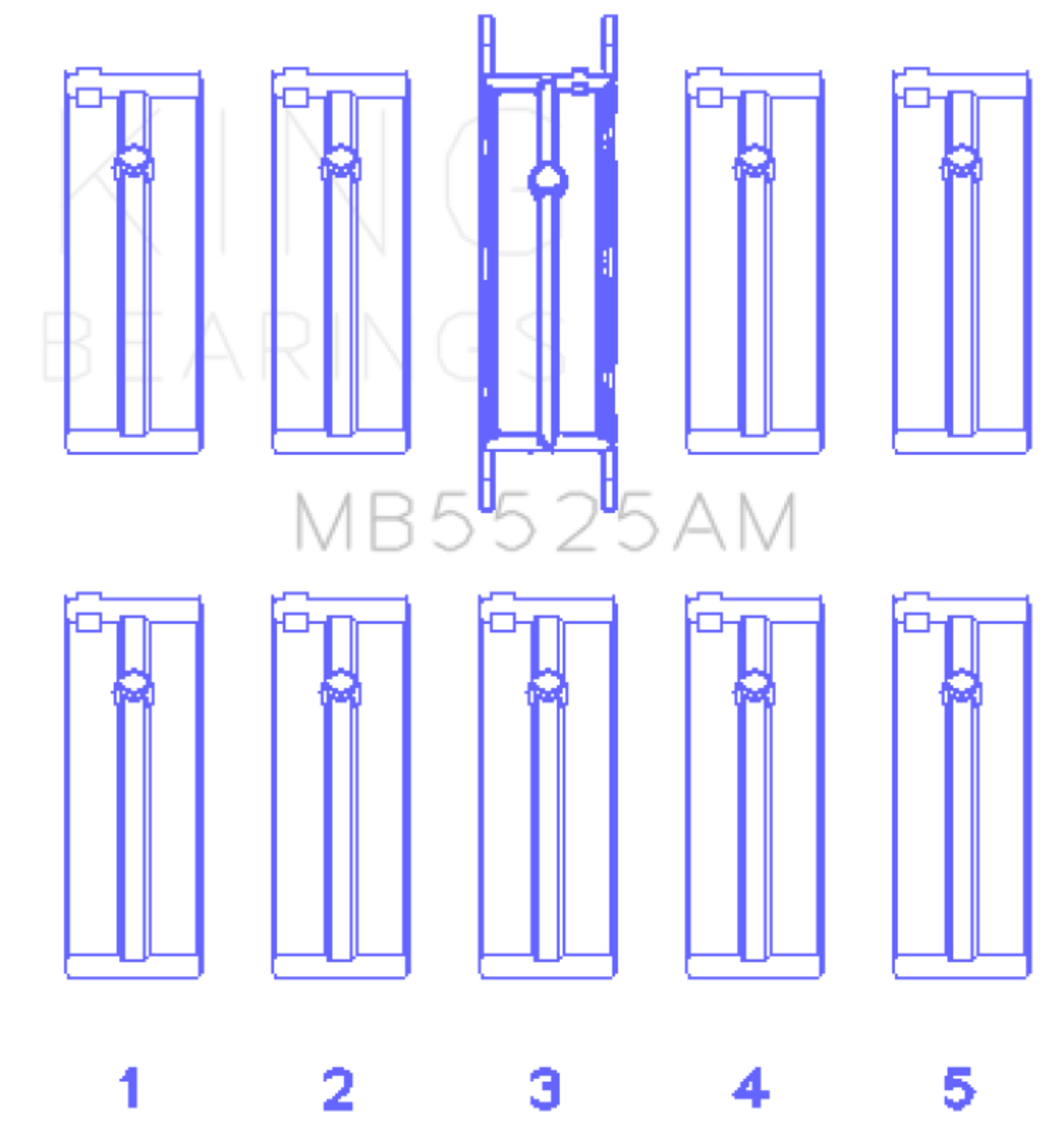 Picture of King Engine Bearings Ford 98Ci 1.6L 8V (Size +0.75mm) Main Bearing Set