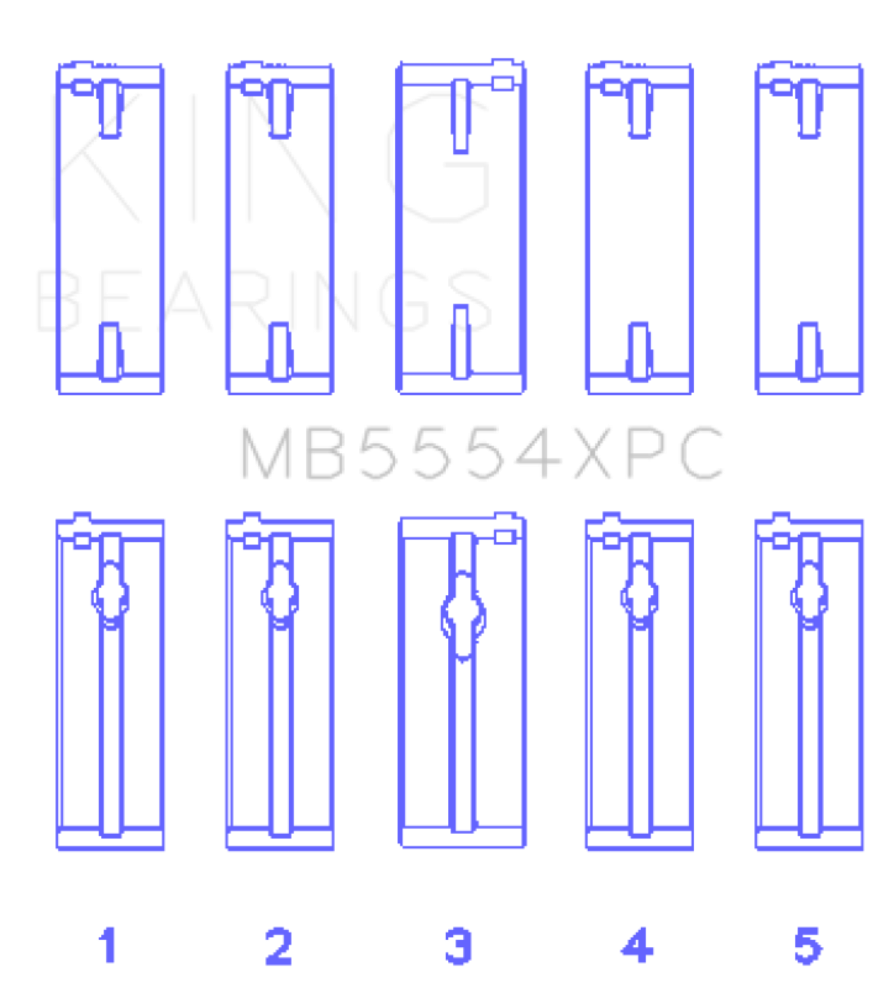 Picture of King Engine Bearings Toyota 3Sgte/16V 2.0L (Size +0.25mm) Main Bearing Set