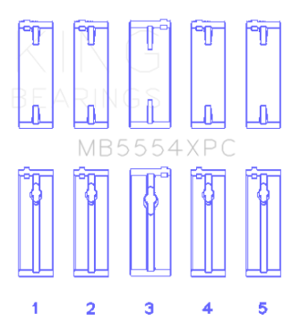 Picture of King Engine Bearings Toyota 3Sgte/16V 2.0L (Size +0.50mm) Main Bearing Set