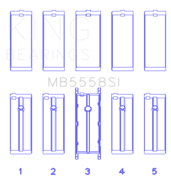 Picture of King Engine Bearings Ford R6A/114Ci 1.9L/121Ci 2.0L (Size +0.50mm) Main Bearing Set